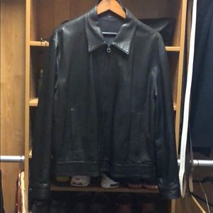 Salvatore Ferragamo Black Leather Jacket